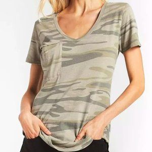Z Supply Camo V-Neck T-Shirt Size Small